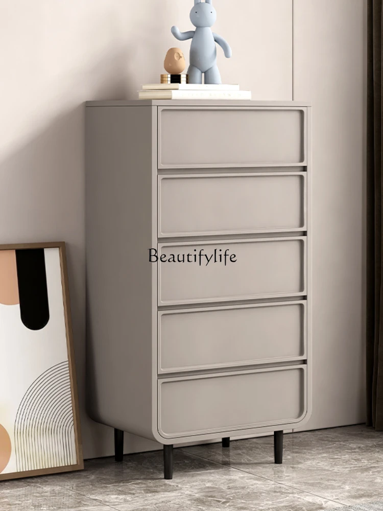 Bedroom Five Drawers Six Buckets Light Luxury Modern Storage Cabinet Drawer Locker Simple Solid Wood