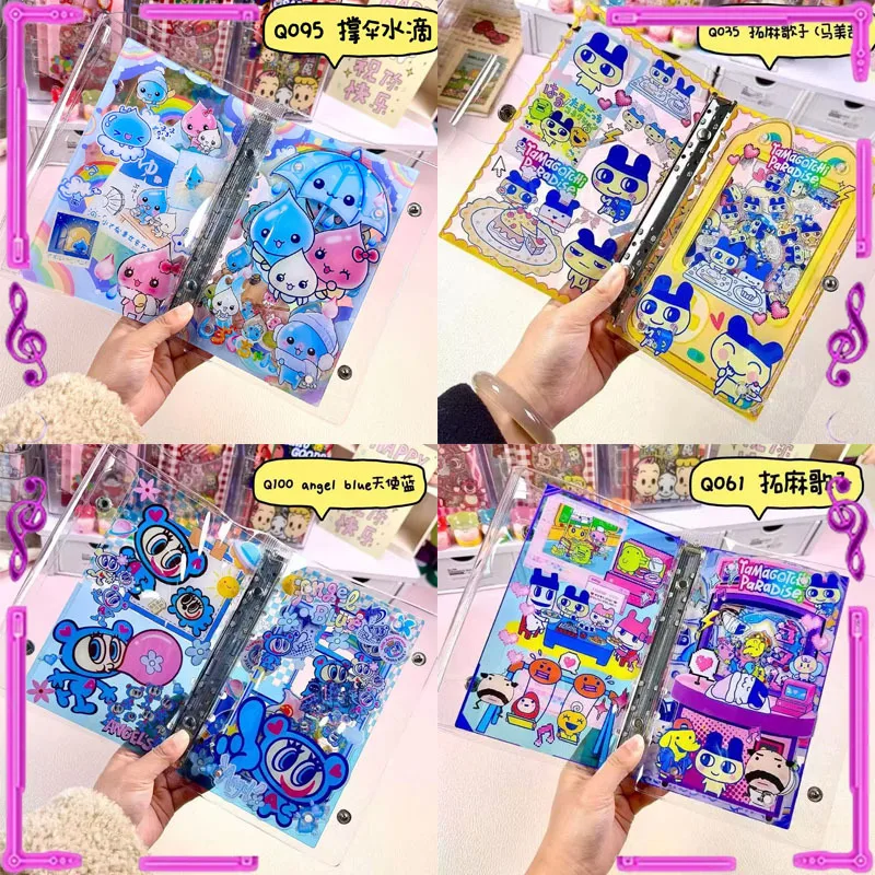 

Japanese Tamagotchi Acrylic A6 Loose-Leaf Shaker Book Cute Blue Angel Water Drop Detachable Card Book Student Hand Account Book
