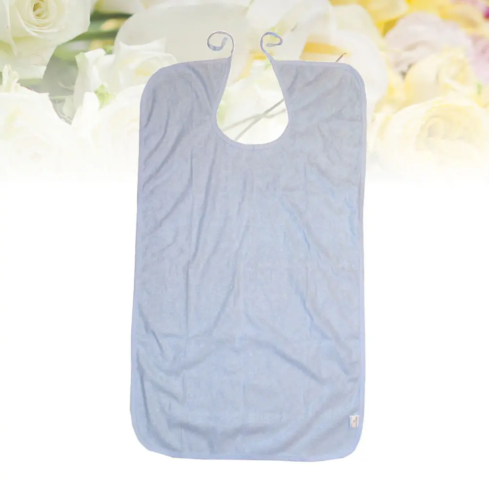 Adult Bib Bamboo Fiber Waterproof Tpu Backing Reusable Washable Meal Time for Elderly 50x70cm Sky-Blue