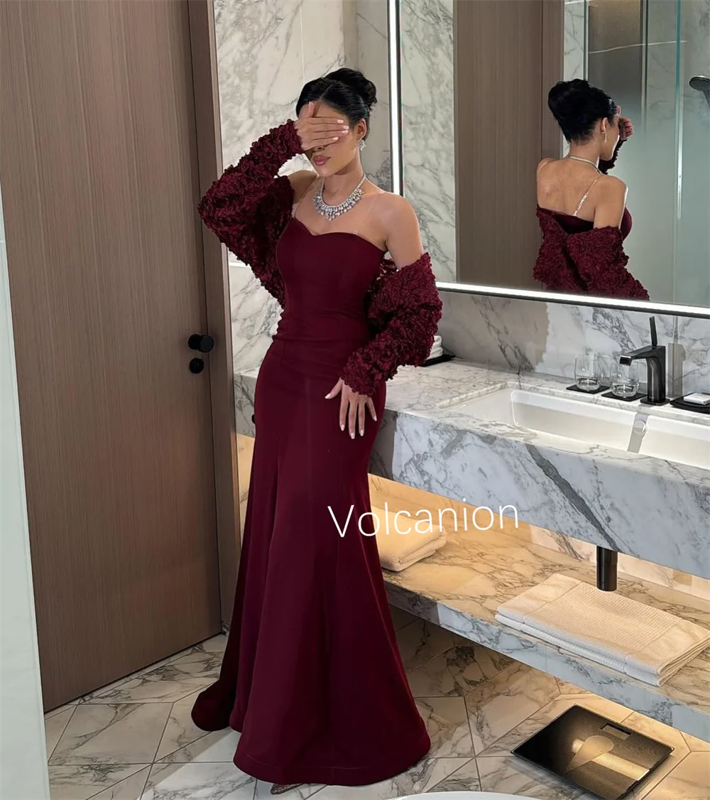 تخصيص الرسمي جيرسي زهرة الطية البوق شير الأشرطة الحبيب فساتين طويلة مناسبة مخصصة مثير