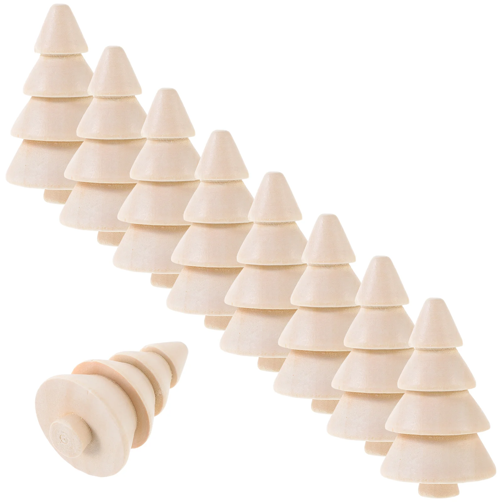  10 Pcs Baby Child Outdoor Halloween Decorations Collapsible Christmas Tree Wooden Xmas