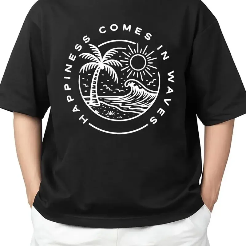 In Waves Beach Vibes Summer Trip Vacation T Shirt Grunge Feel S 4Xl