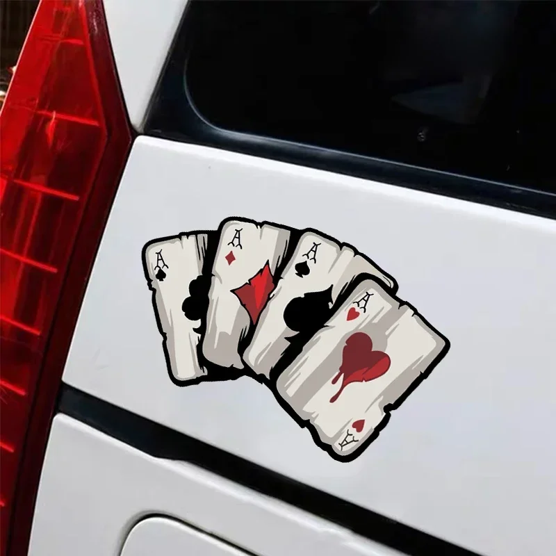 Poker Spades A Pattern Decalcomanie per moto Motocross Serbatoio carburante Cafe Racer Body Car Windows Decorazione divertente Adesivi per carte da gioco