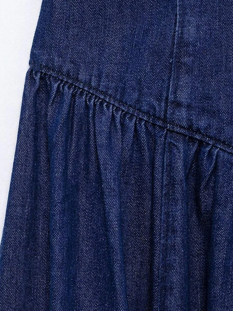 Moda Donna Sexy Dimagrante Guaina Corsetto Abito Denim Vintage Street Style Semplice Blu Scuro Indietro Zip Abito Lungo 2025 Primavera ed Estate Europa e Stati Uniti nuovi abiti da festa casual