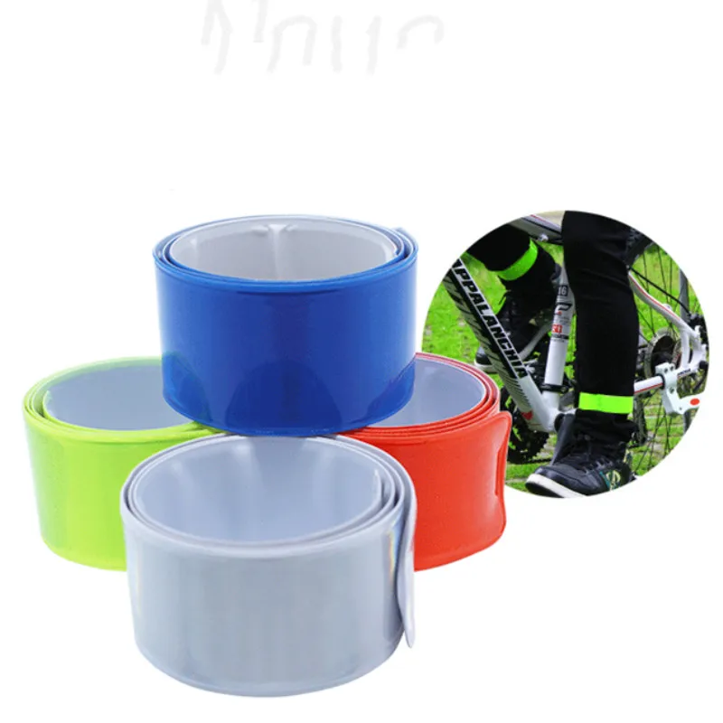 1pc 40cm Running Climbing Cycling Reflective Strips Warning Bike Safety Bicycle Bind Pants Leg Strap Reflective Tape Material