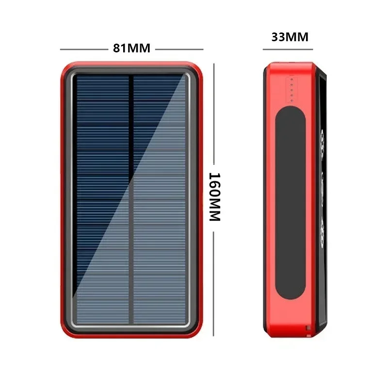 AChargeur solaire portable à charge rapide pour téléphone, batterie externe durable, 30000 mAh