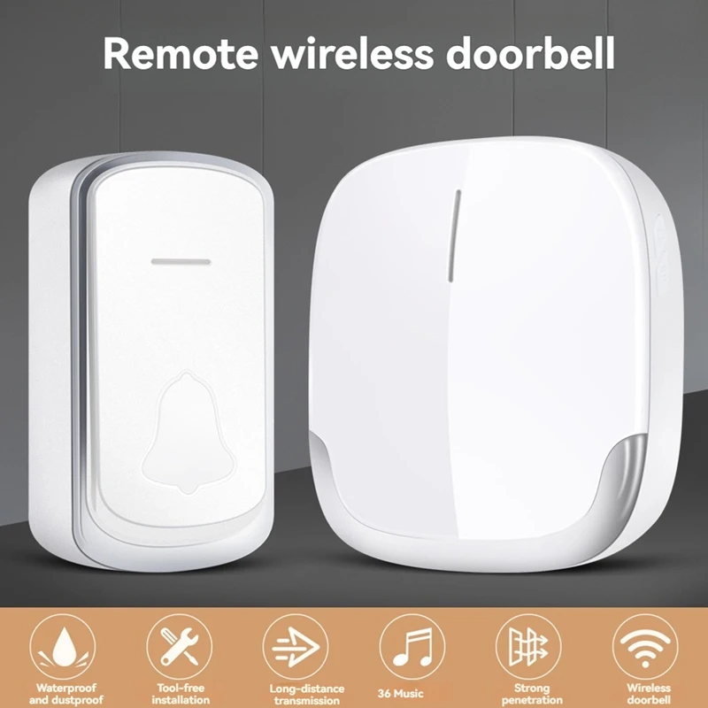 Elektronische Fernbedienung Türklingel Blinkende Türklingel Fernbedienung Türklingel Smart Call Türklingel Musik Drahtlose Türklingel EU Stecker
