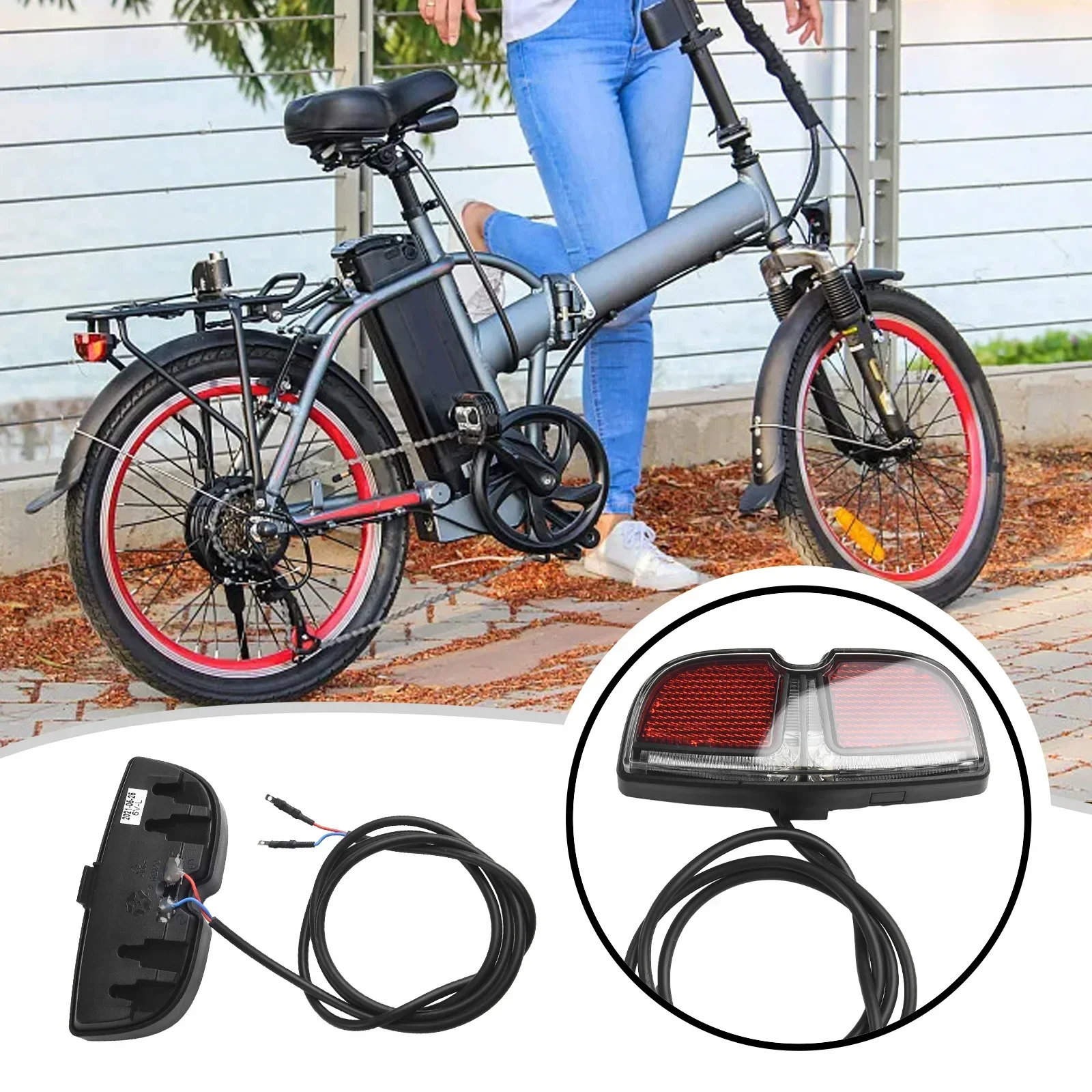 1pcs Electric Bike Black LED Lamp 6V Taillight For Bafang Drive Motor Rear Light Waterproof Safe Night Riding Practical Tools