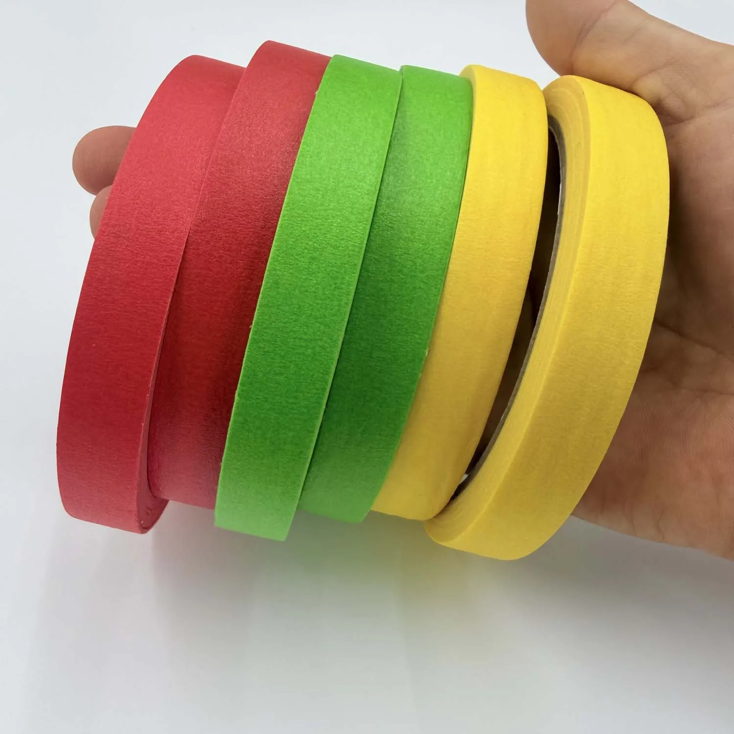 2/3Rolls Christmas Masking Tape 13mm x 20M Red Green Yellow Crepe Paper Tape DIY Xmas Tree Window Wall Decoration Craft Supplies
