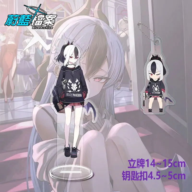 أنيمي الأزرق الأرشيف Onikata Kayoko تأثيري الاكريليك حامل نموذج سطح المكتب الحلي بطاقة صغيرة المفاتيح قلادة بطاقة شفافة