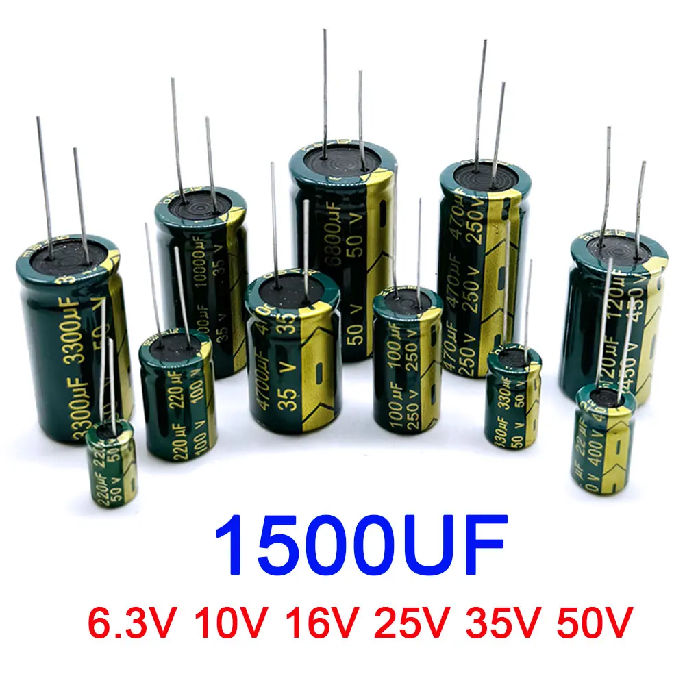 1500UF 6.3V 10V 16V 25V 35V 50V High Frequency Low ESR Aluminum Capacitor 20%  High Frequency Electrolytic