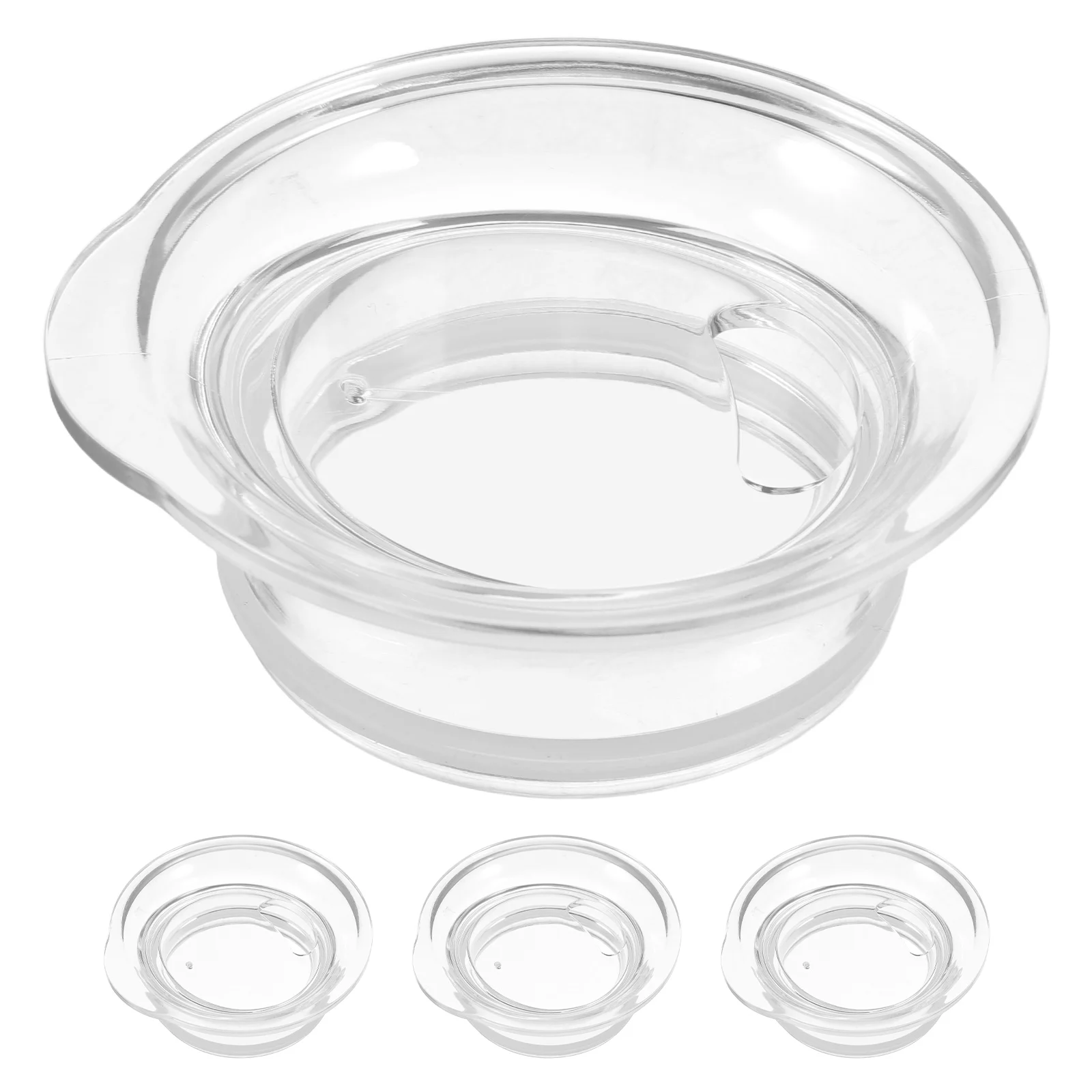 

4 Pcs Mate Cup Insulation Cover Dust Protector Transparent Plastic Lid Replacement for Coffee Thermal Mug Kitchen Bar