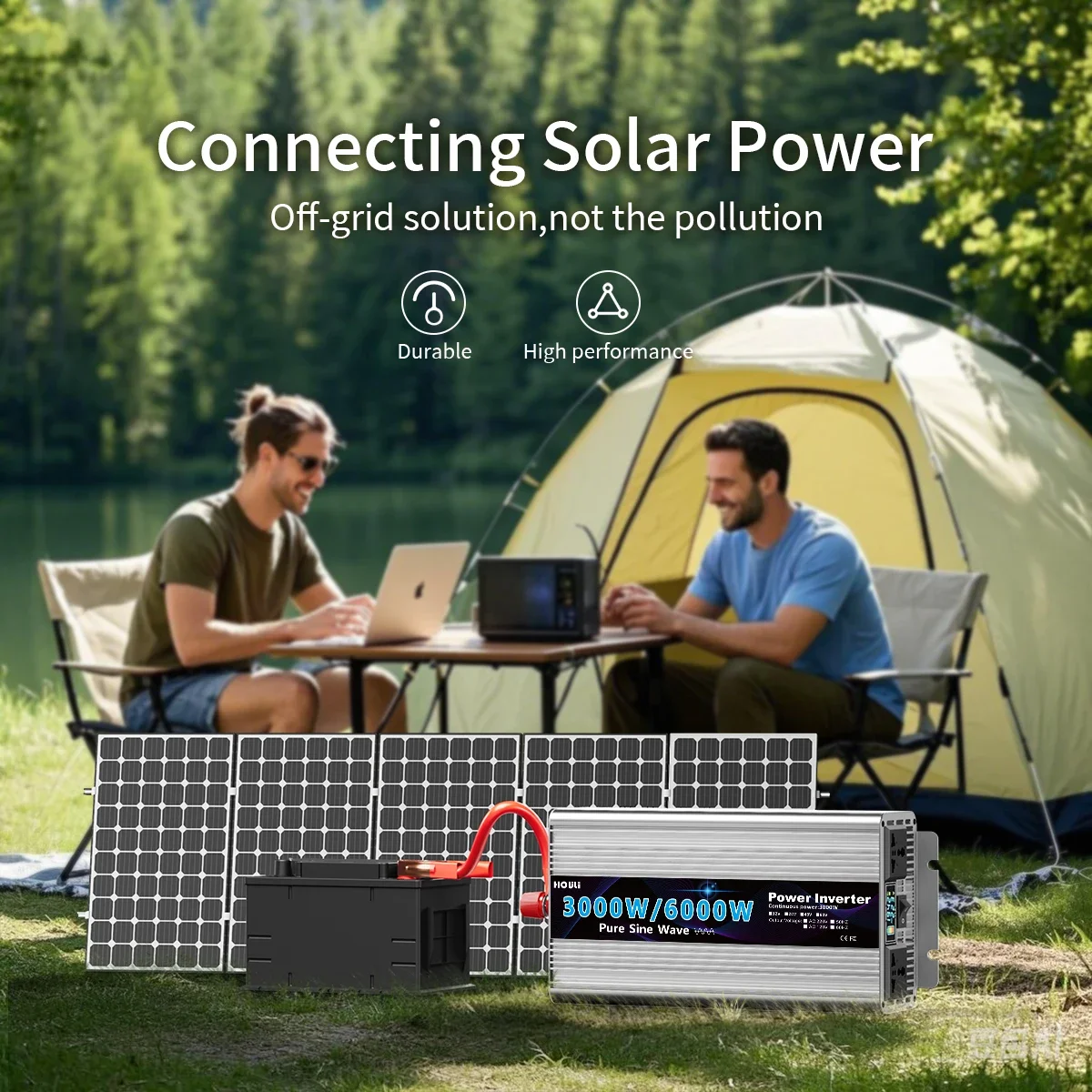 【2026】HOULI 2000W~8000W Pure Sine Wave Inverter | 12V/24V DC To 220V AC Converter For Car RV Solar System