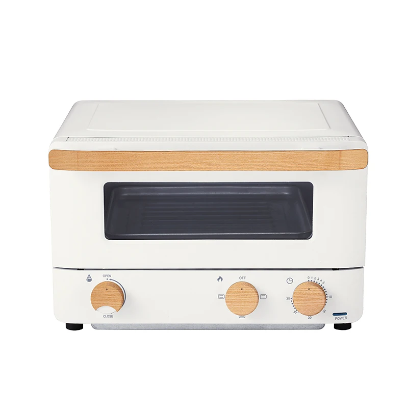 

Korean 12L Mini Steam Oven Toaster Wooden Decorative Time Adjustable Micro Baking Oven