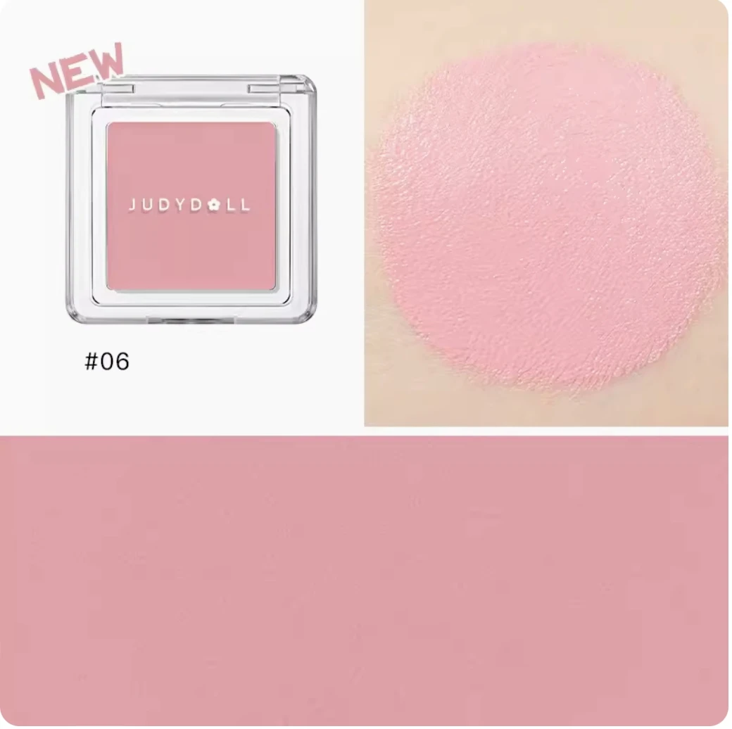 Judydoll Single Blush Portable Silky Cream Multipurpose Blusher Eyeshadow Nude Apricot Roasted Natural Brighten Skin Tone Makeup