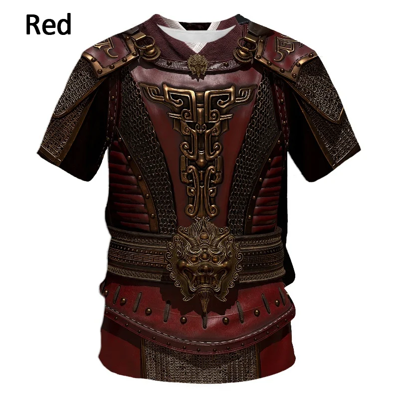 New Medieval Armor 3D Printed T Shirts Men\'s Casual Funny Round Neck Short Sleeves T-shirt Oversize Tees Tops Men Clothes