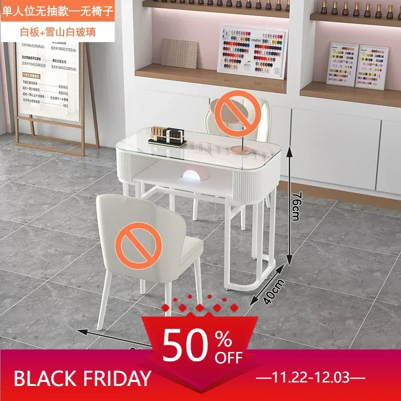 Glass Tabletop Nail Table Luxury Modern Professional Aesthetictable Manicure Table Storage Mesa De Manicura Salon Furniture