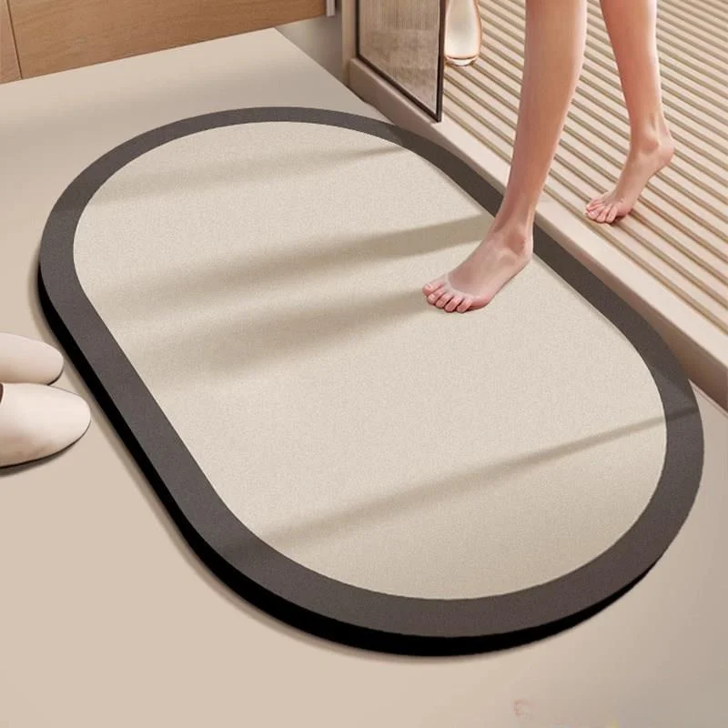 

Прямоугольный противоскользящий коврик для ванной комнаты: быстросохнущий, влаговпитывающий, силиконовый, для входа в туалет, умывальник, для домашнего использования