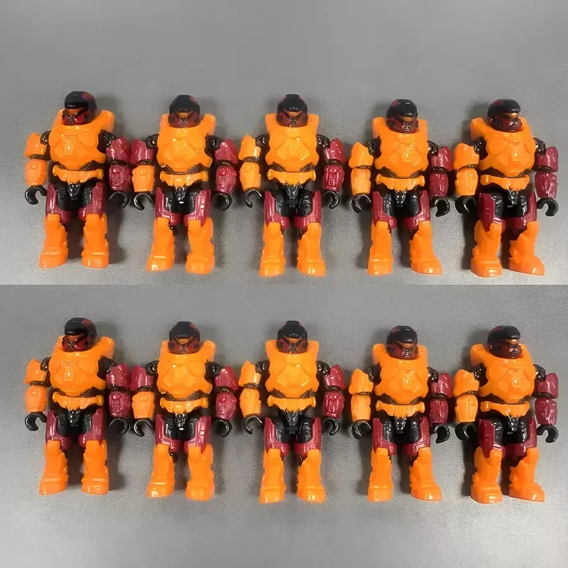 

10PCS MEGA CONSTRUX INFINITE ORANGE RED UNSC SPARTAN ANUBIS FIGURE HDP54