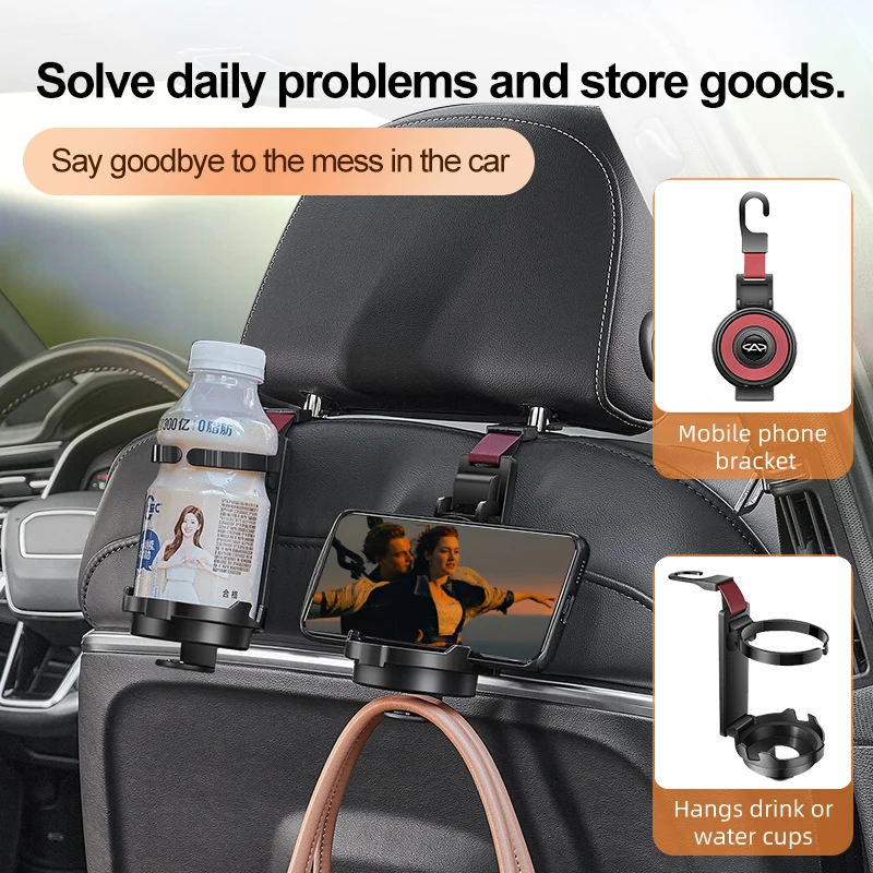 سيارة مسند الرأس بالمقعد هوك سيارة كأس الماء حامل المنظم شماعات اكسسوارات السيارات لشيري تيجو 5 2 3 7 برو 8 5X IQ QQ Fulwin الوجه
