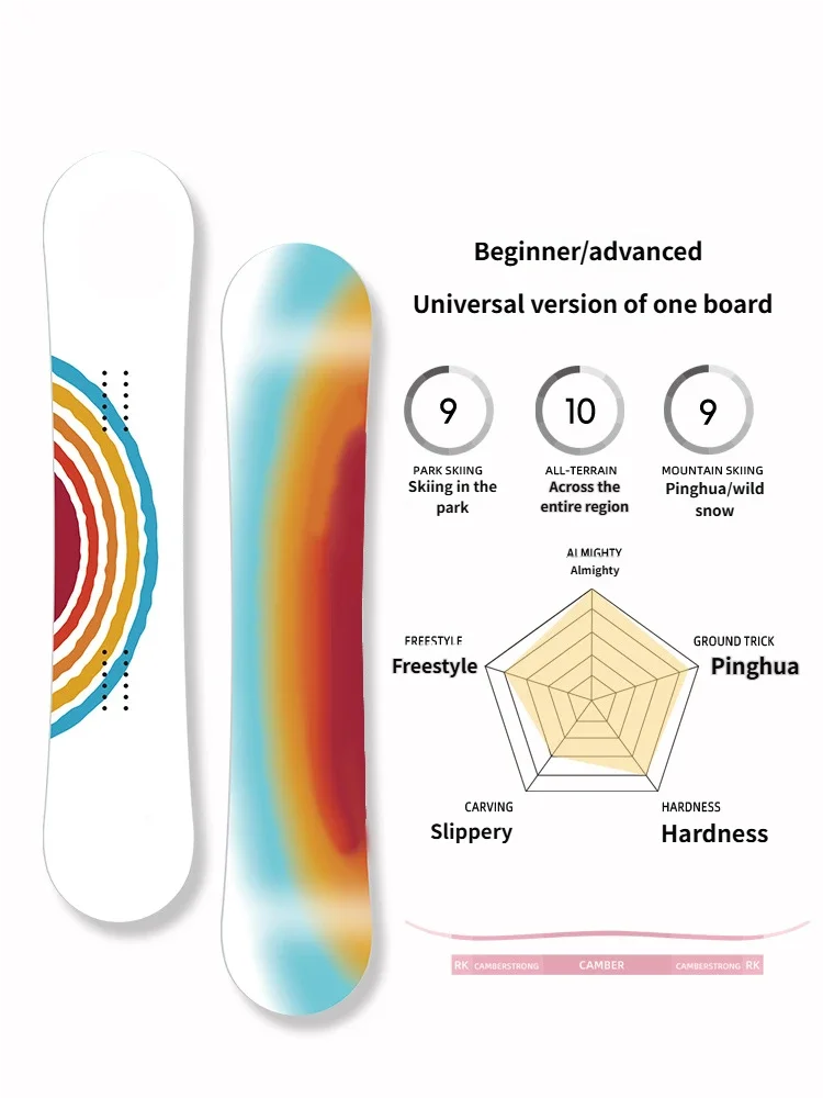 

Durable Multi Pattern Eco Friendly Poplar Core Adult Oversized Snowboard High Elastic Toughness Heat Bend Reshaping Snowboard