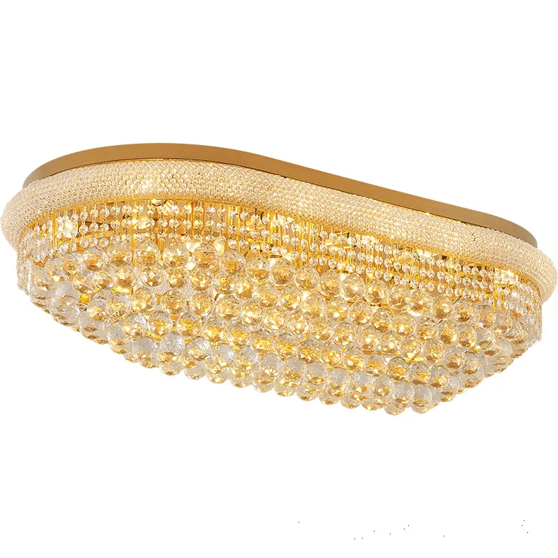 

Living room ceiling lamp post-modern light luxury oval crystal dining room lamp villa atmosphere entrance