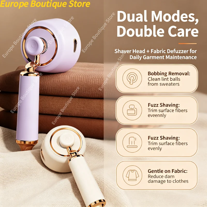 2In1 Rechargeable Fabric Shaver Large Surface Portable Lint Remover Clothes Pill Trimmer