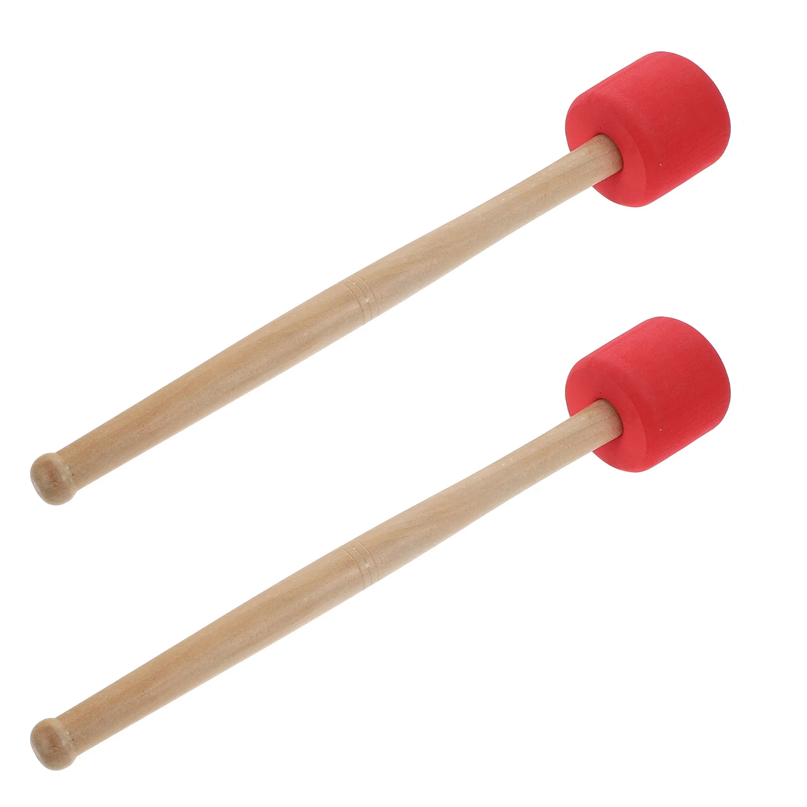 Martillo de tambor grande, cabeza de espuma, mango de madera, mazos de percusión ligeros para práctica de bombo, piezas de instrumentos musicales, 2 uds.