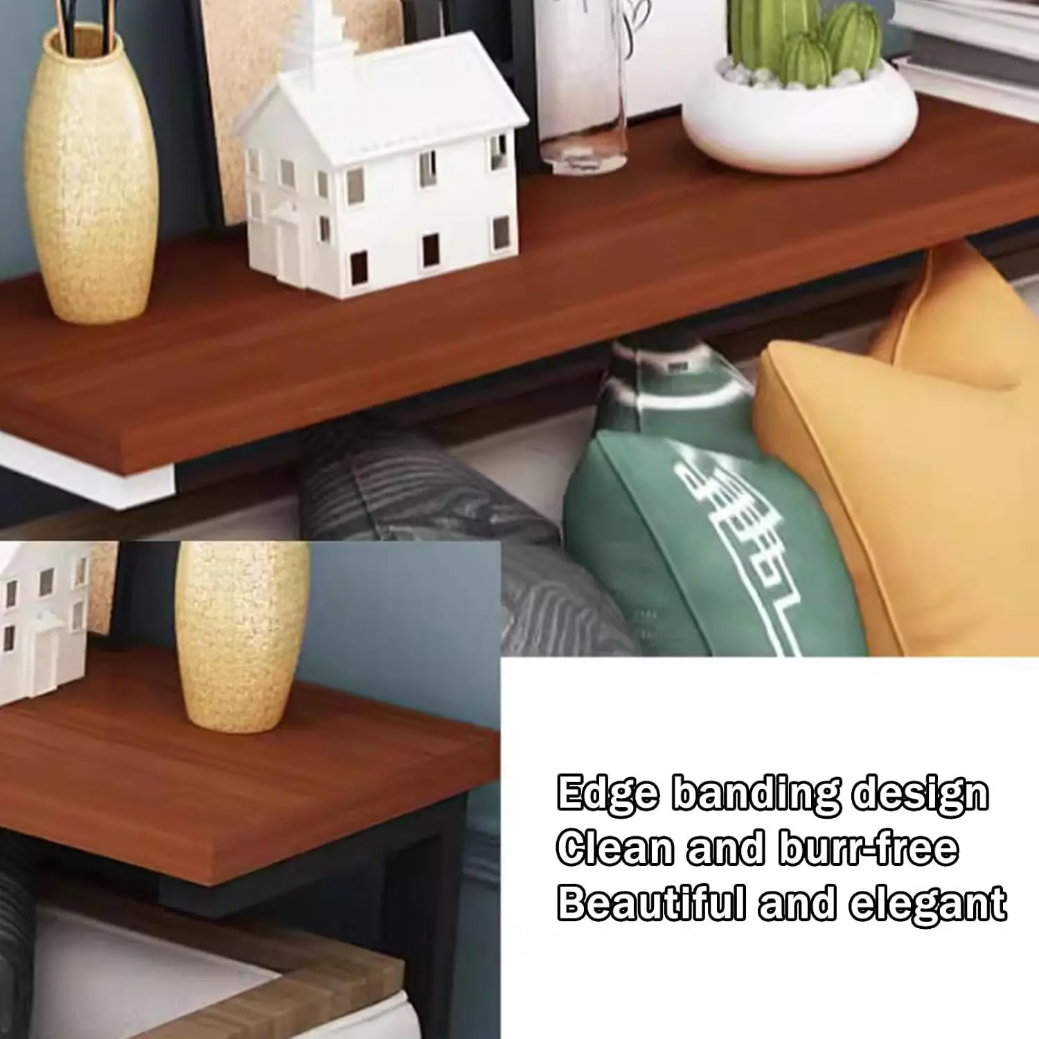 Long Radiator Cover Sofa Table with Storage, Iron & Wood Behind Couch Console for Living Room, 160x20x100cm, Customized view 6