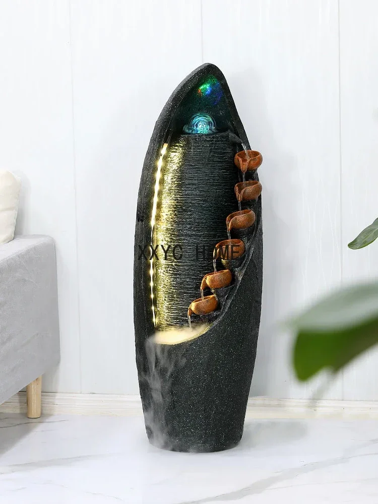 Decorazione della fontana dell'acqua del soggiorno Pavimento dell'acqua circolante fortunato Decorazione semplice per interni Palla della buona fortuna