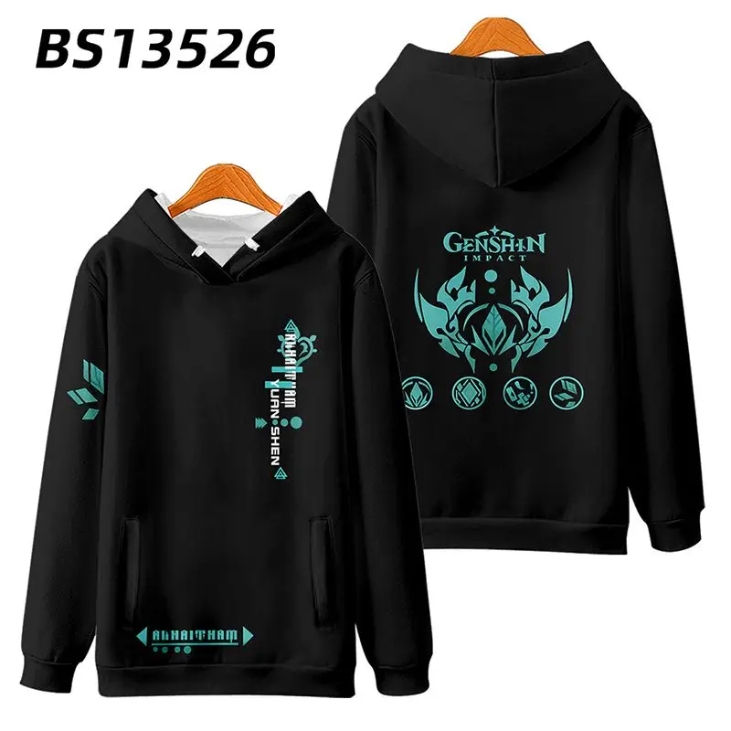 Anime Genshin Impact Alhaitham Cosplay Hoodie Women Men Harajuku Sweatshirt Streetwear Hip Hop Pullover Hooded Jacket Outerwear