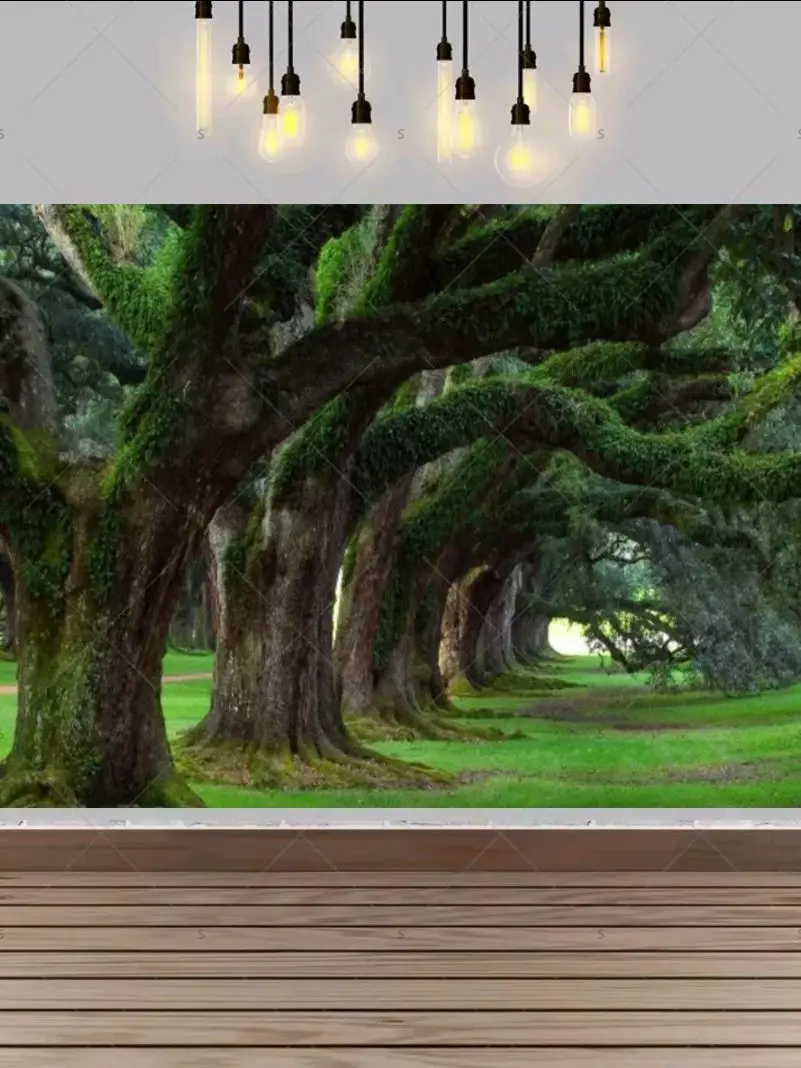 Printemps vert forêt photographie toile de fond fournitures paysage Jungle Camping aventure fond fête décoration Photo Shoot accessoire