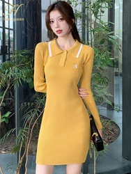 H Han Queen Women Dress Sexy Package Hips Elastic Bodycon Dresses Autumn Winter Fashion Lady Knitted Party Vestidos Sundress