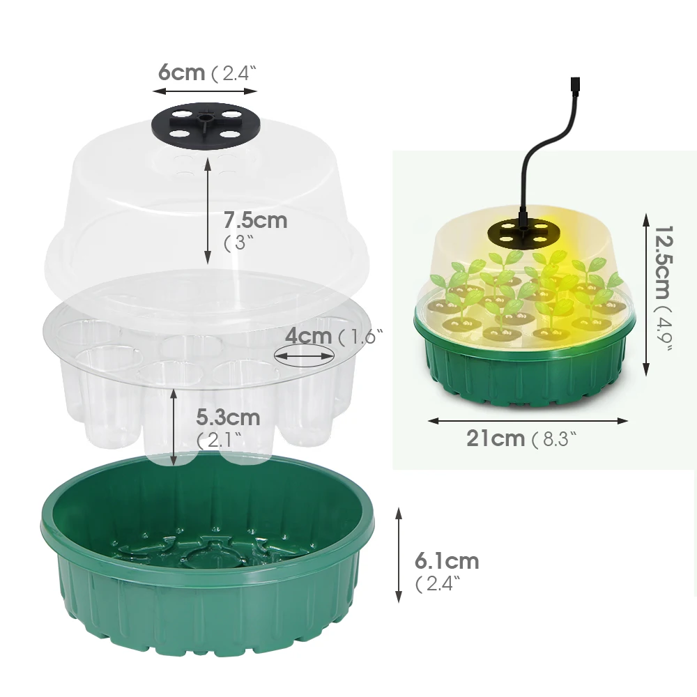 14-otworowy okrągły doniczka do rozsad System sadzenia kryty ogród skrzynka gabinetowa zestaw wzrostu z LED wzrost światła ogrodnictwo propagacji Box