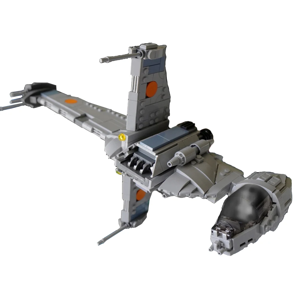 New MOC Space Wars B-wing Fighter Spaceship Battle Model Aircraft Building Blocks Stand Assembly DIY Children's Toy Boy Gift Set