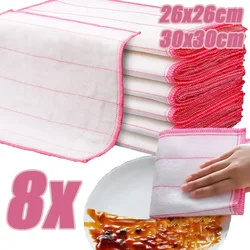 Kitchen Towels Cotton Dishcloth Super Absorbent Non-stick Oil Reusable Cleaning Cloth Kitchen Daily Dish Towels