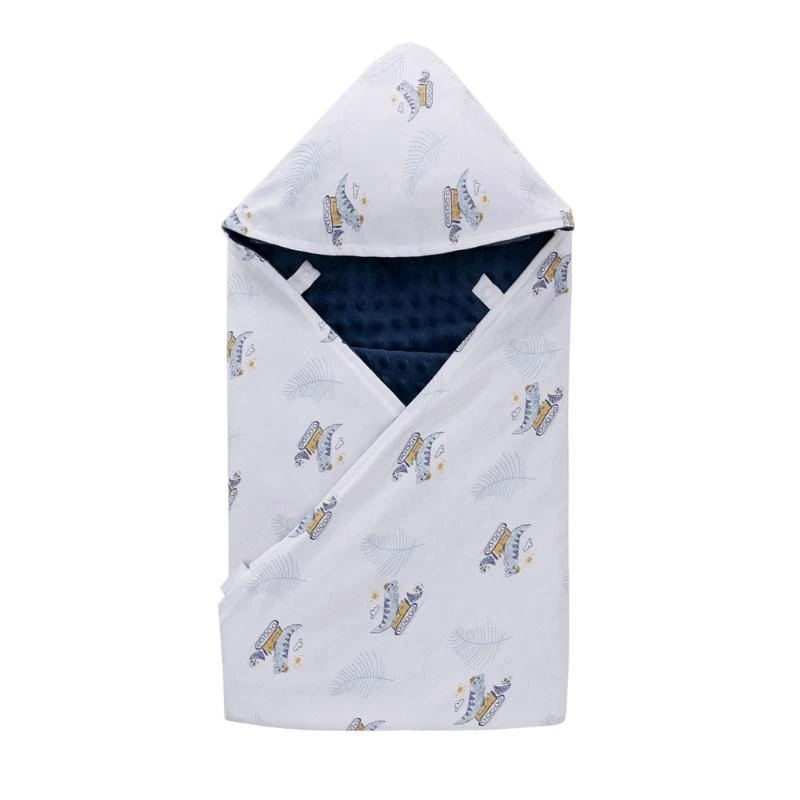 

Infant Blanket Hooded Reversible and Windproof Swaddles Wrap Soft Cotton Fabric