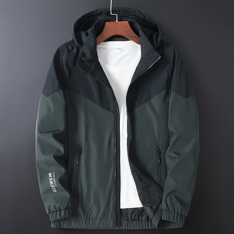 Men's Technology Style Fashionable Hooded Jacket Autumn Winter Lightweight Breathable Assault Jacket Street Trendy Casual Jacket