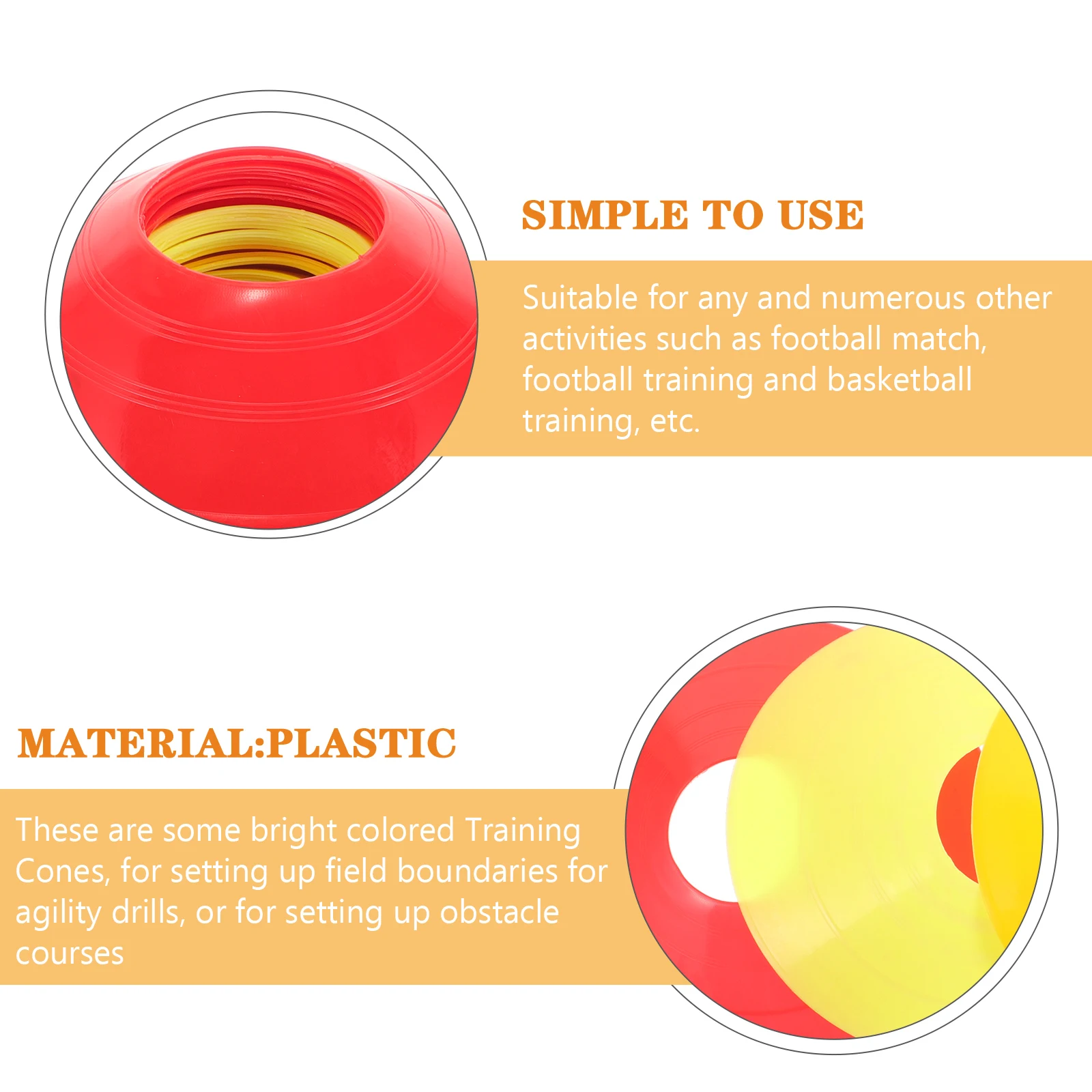 

40 PCS Football Training Logo Disc Set Soccer Cone Marker Tray Obstacle Tool Sign Dish Plate