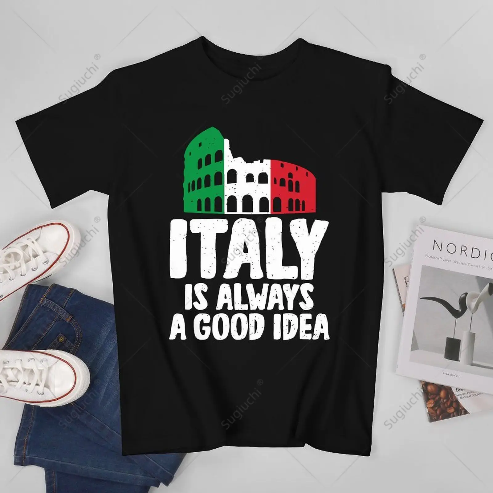 Unisex Men Italy Is Always A Good Idea Holiday Italy Tshirt Tees T Shirts Women Boys 100% Cotton T-Shirt