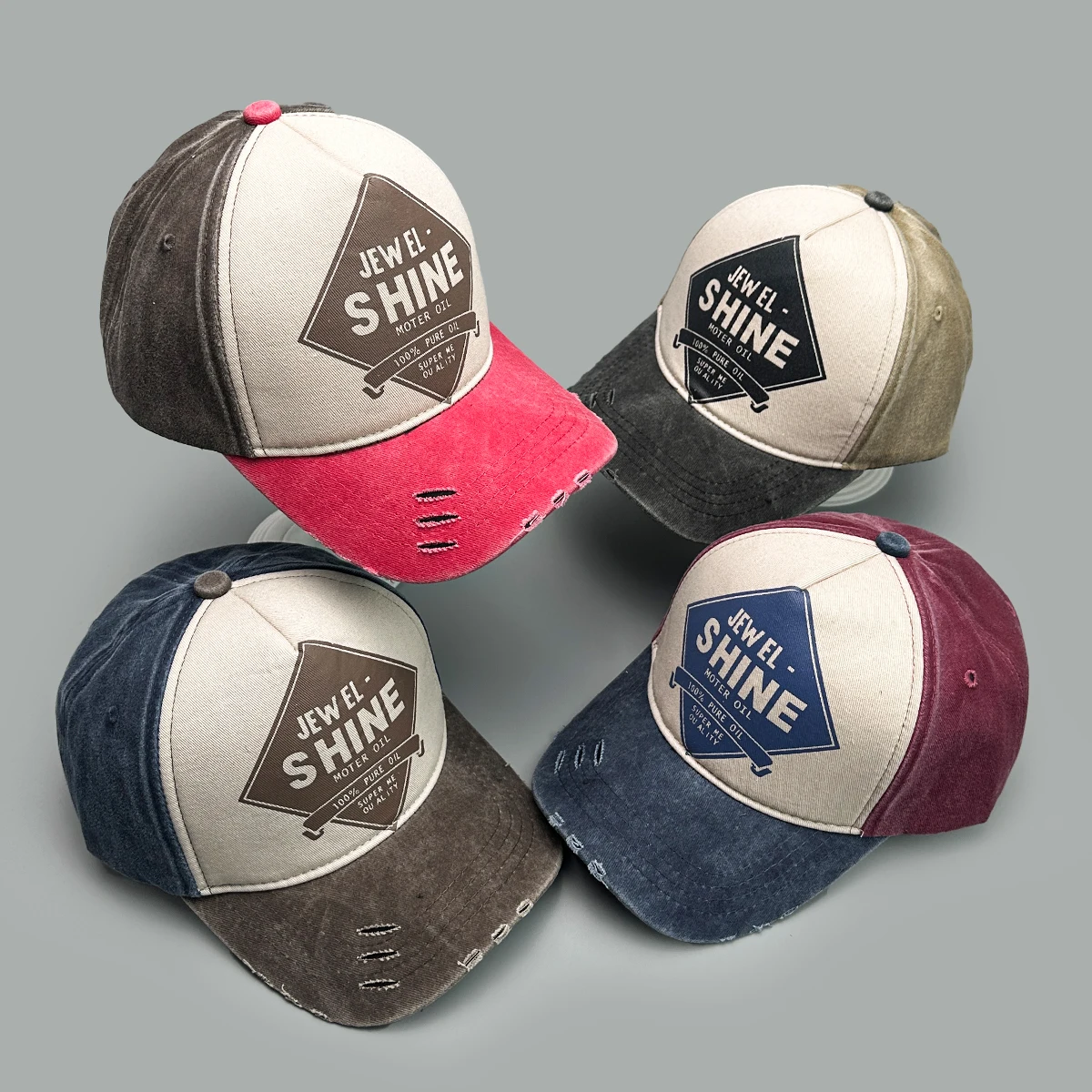 Ins Personal Printed Letters Baseball Hats New Unisex Breathable Broken Style Sunshade Color Block Versatile Hip Hop Peaked Caps
