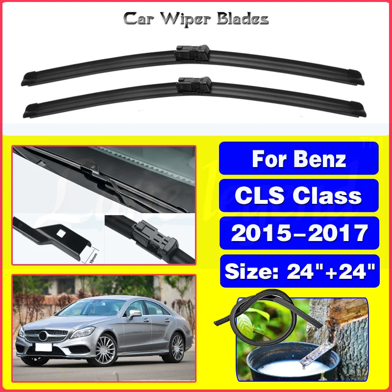 

Car Wiper Blades For Mercedes Benz CLS Class 2015 2016 2017 Front Window Windshield Windscreen Wipers Car Accessories 24"+24"