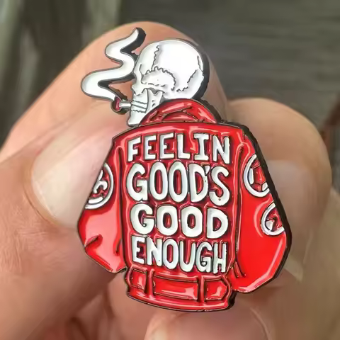 "Feeling Good's Good Enough" Funny Punk Smoking Brooch Badge for Backpacks Hats Unique Gift Pins