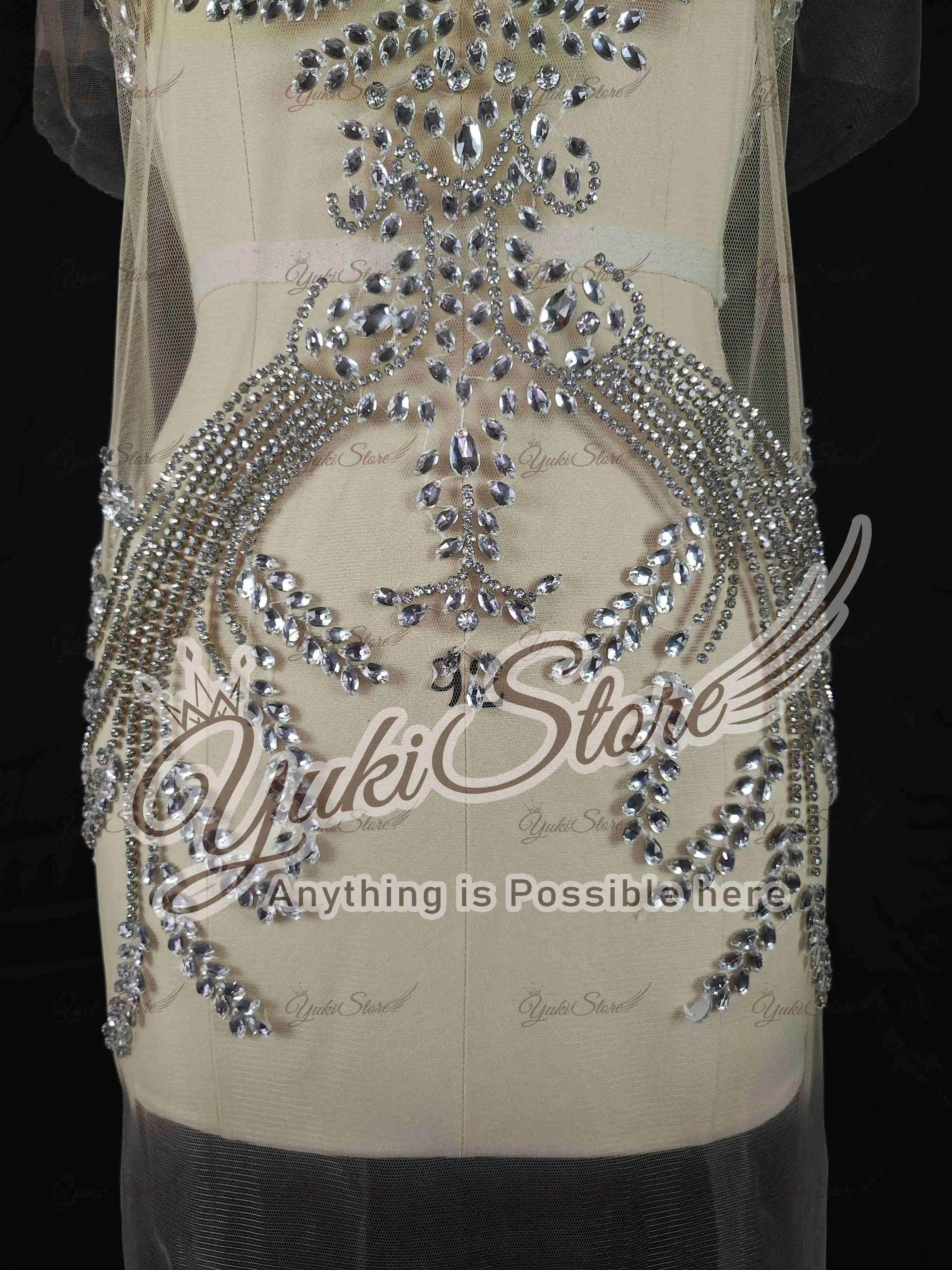 Il più nuovo abito da sposa abito da cocktail Bellissimo materiale perfetto di qualità Sexy Lady Silver Diamond Corpetto Applique JY113