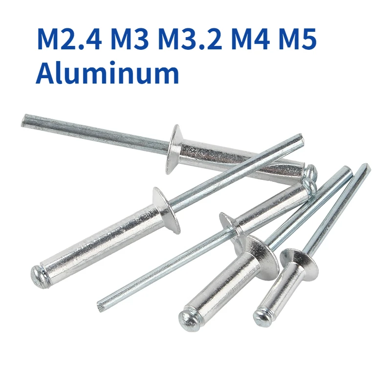 10/20/50/100pcs M2.4 M3 M3.2 M4 M5 Pop Rivets Aluminum Countersunk Head Blind Rivet Pull Rivet Decoration Nail