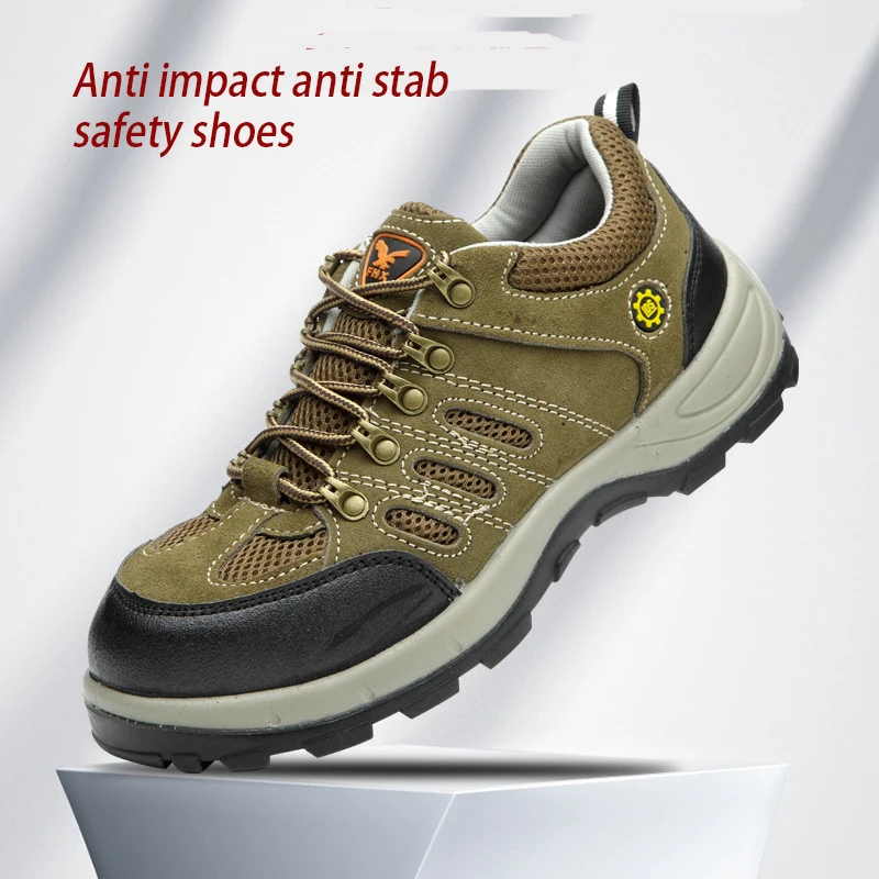 Safety Work Shoes Men Steel Toe Boots Flats Casual Protective Footwear Sneaker Anti-Piercing Indestructible Shoes