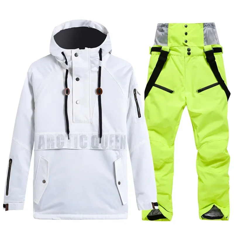 2024 New Ski Suit Men Snowboarding Thick Warm Women Waterproof Windproof Jacket Pants Set Female Snow Mountain Outdoor Clothing