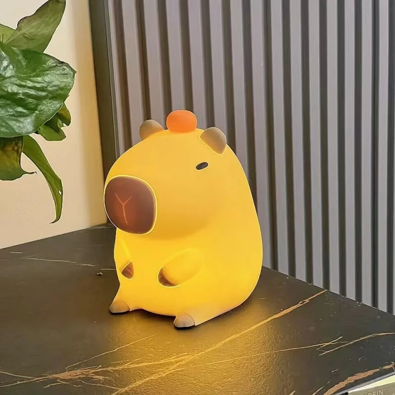 Cute Cartoon Capybara Animal Night Lamp, Touch Induction,Soothing Sleep Companion for Bedrooms, Perfect Festive Christmas Gift