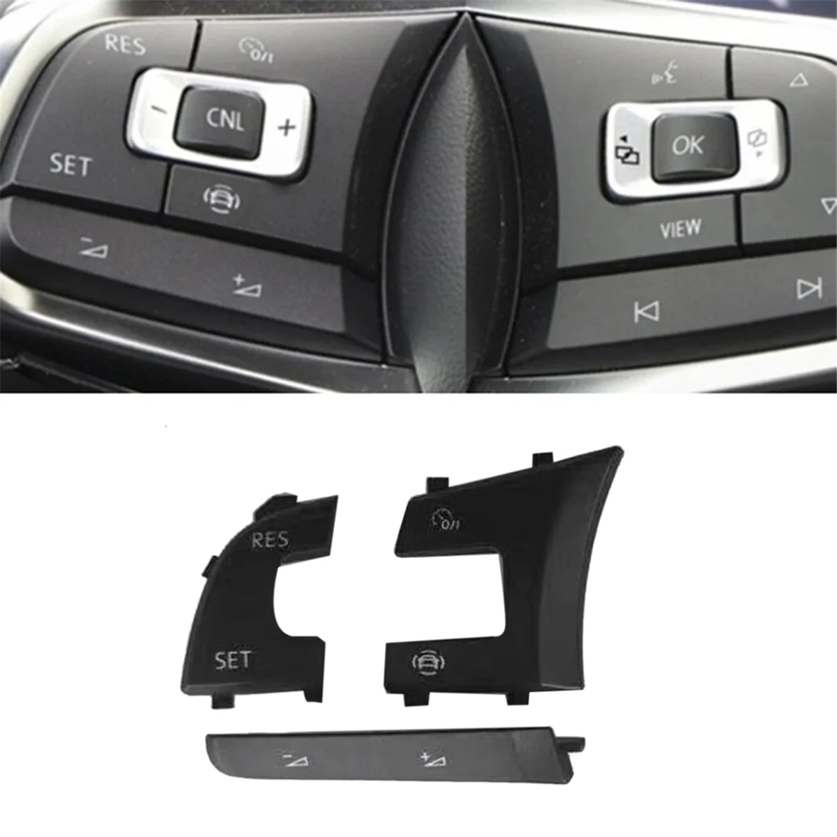 5G 0959442   Auto Stuurwiel Links Multifunctionele Knop Cover voor VW Tiguan Golf 7 7.5 Jetta Arteon TRoc R-Lijn GTI GLI