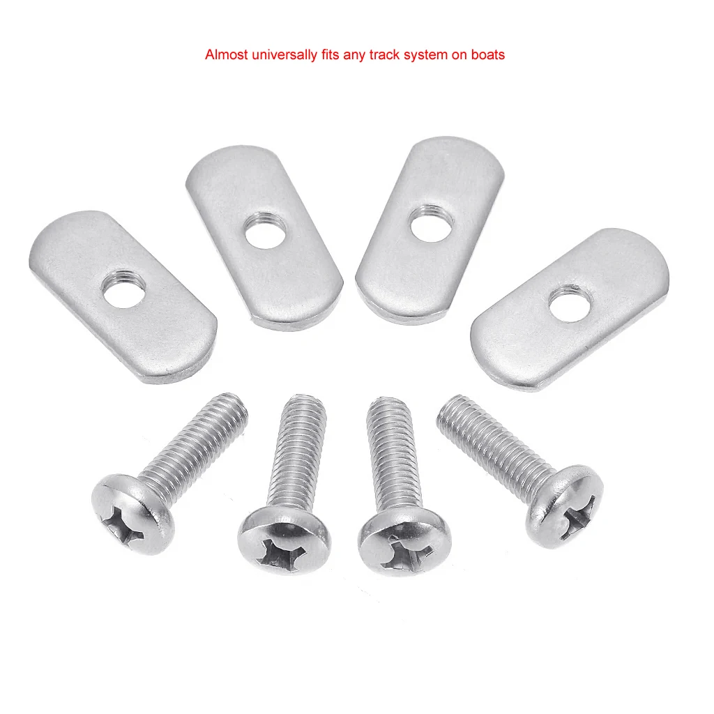 Rail Track Screws Track Nuts 316 Stainless Steel Hardware Kayak Mounting Replacement Kit Marine Boat Outdoor Tool Accessories